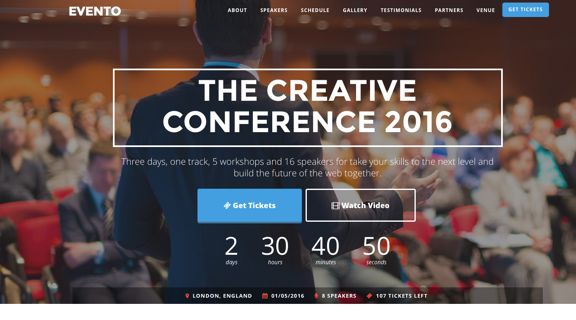 Diseño de landing page para eventos
